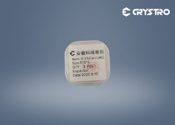 Dopage du monocristal 5x5x5mm de scintillation du niveau 0.3%Ce LUAG